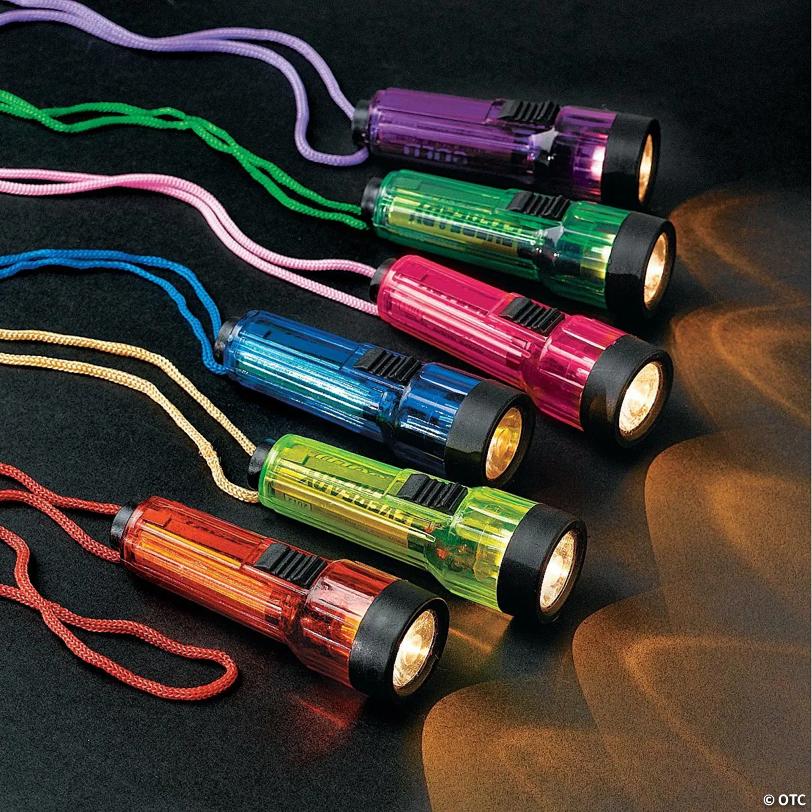 Transparent Flashlights on A Rope - 12 Pc.