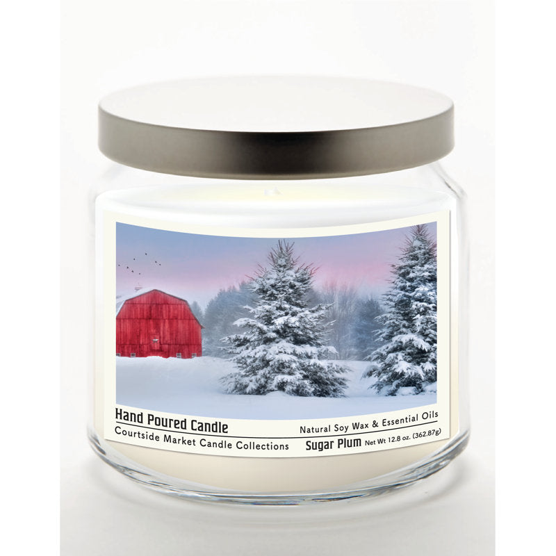 Tree Farm II 14 oz Candle Glass Jar with Brushed Silver Metal Lid