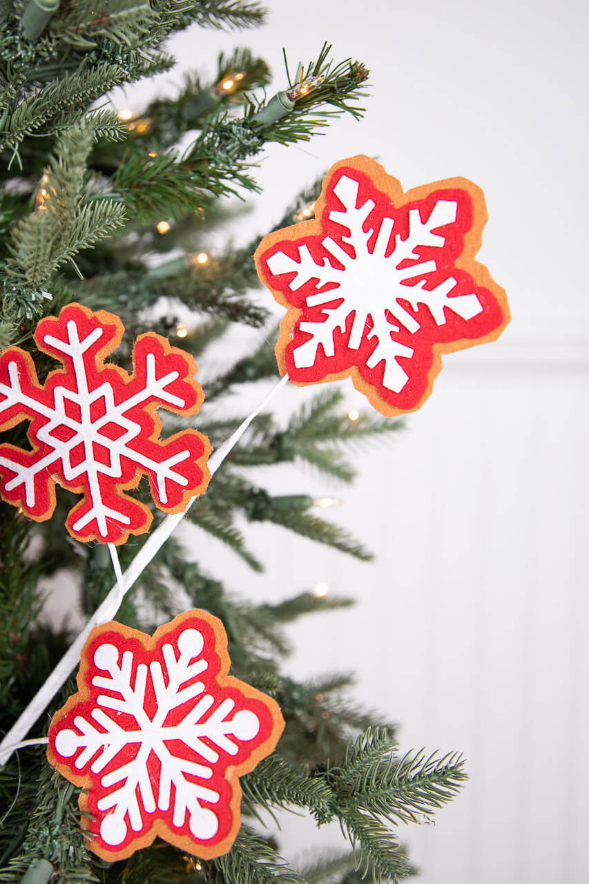 23" Red and White Snowflake Spray Festive Holiday Decoration