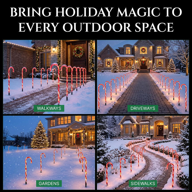 Tupkee Candy Cane Lights Decorations - Pre-Lit Pathway Christmas Lights, 26-Inches