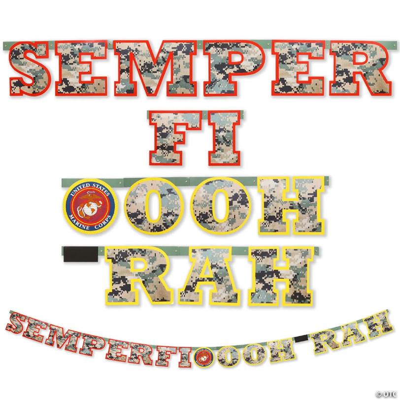 U.S. Marines Semper Fi Banner! Includes One 7 ¾ Foot Long Banner Proudly Displaying The Official United States Marines Motto And Colors