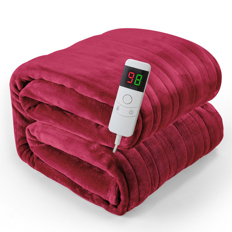 Ultra-Soft Flannel Electric Heated Throw Blanket with 10 Heat Settings & Extra-Long Cord