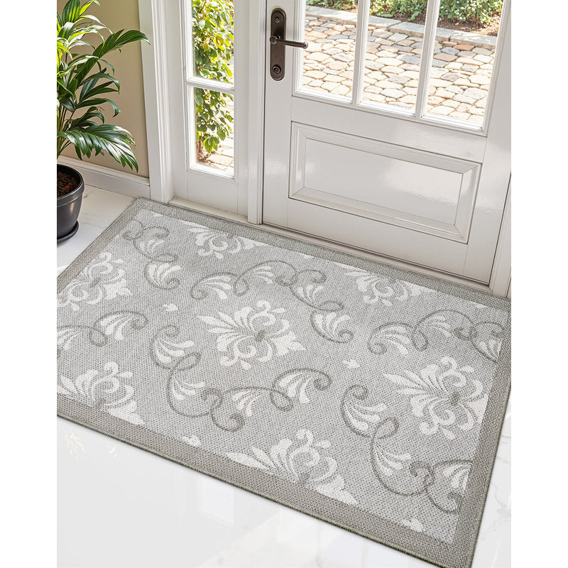 Ultra Thin Non-Slip Washable Floral Indoor Doormat