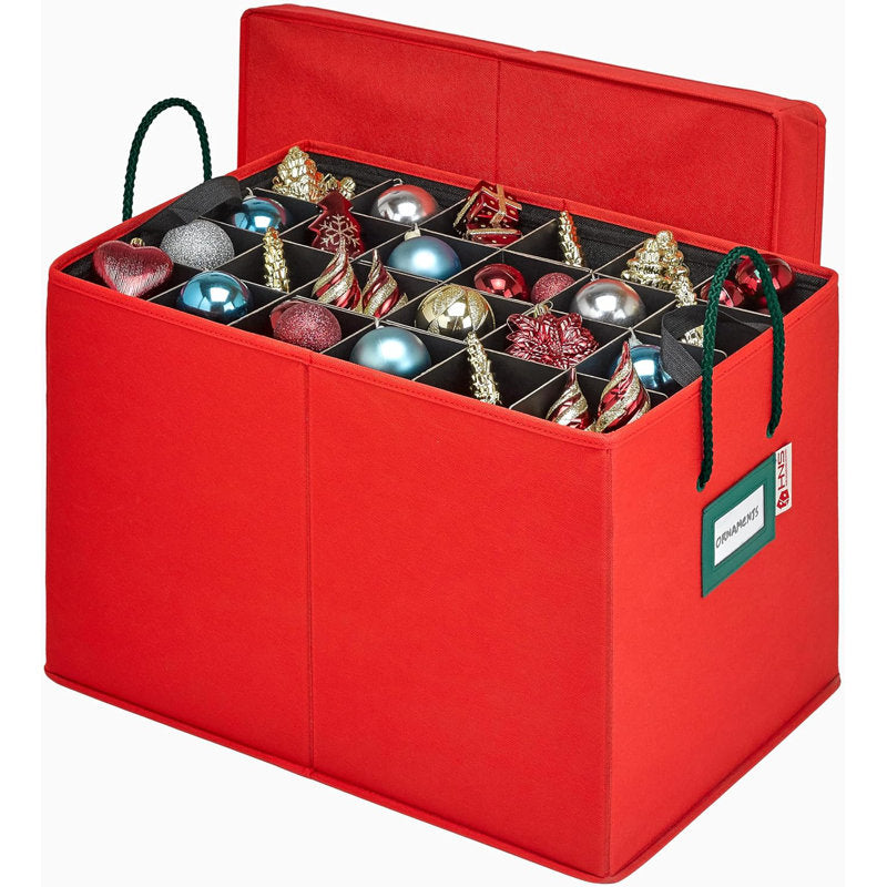 Under Bed Christmas Ornament Storage Box With Dividers And 4 Trays - Fits Up To 96 - 3" Ornaments