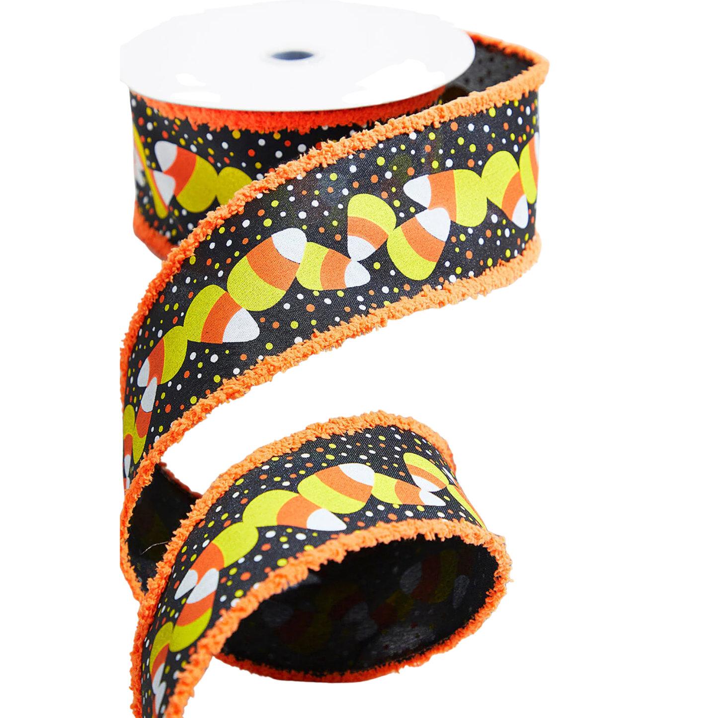 2.5" x 10 Yards Candy Corn Ribbon Wired Halloween Ribbon for Wreaths, Bows & Crafts