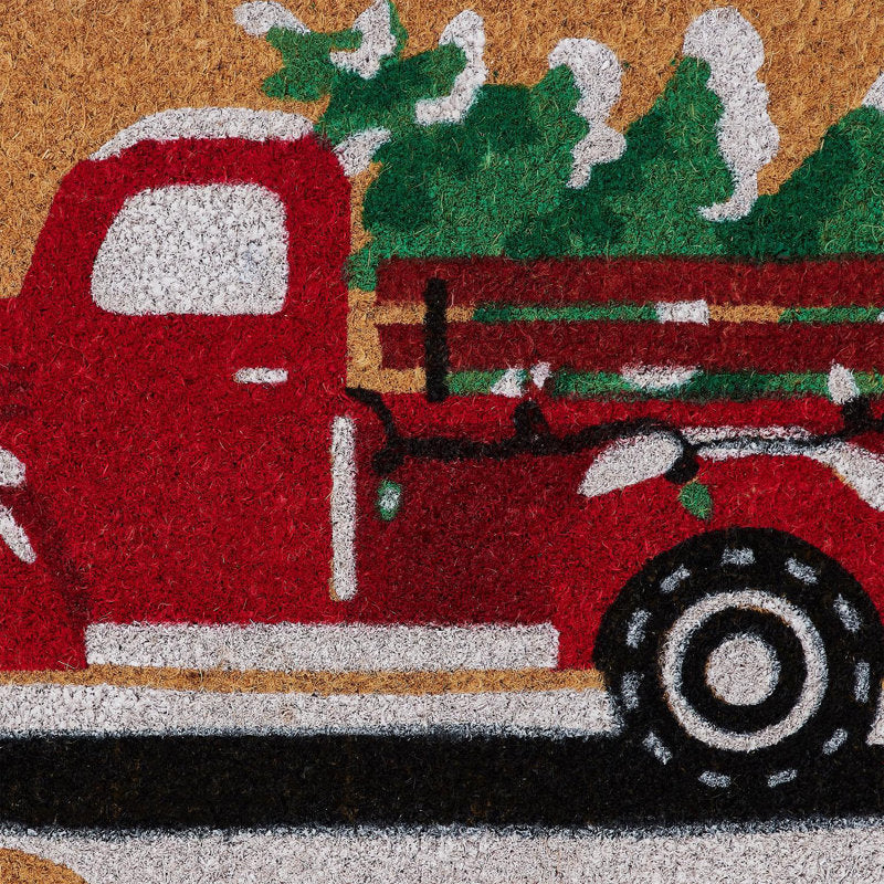 VCNY Home Multi Christmas Truck Outdoor Coir Doormat