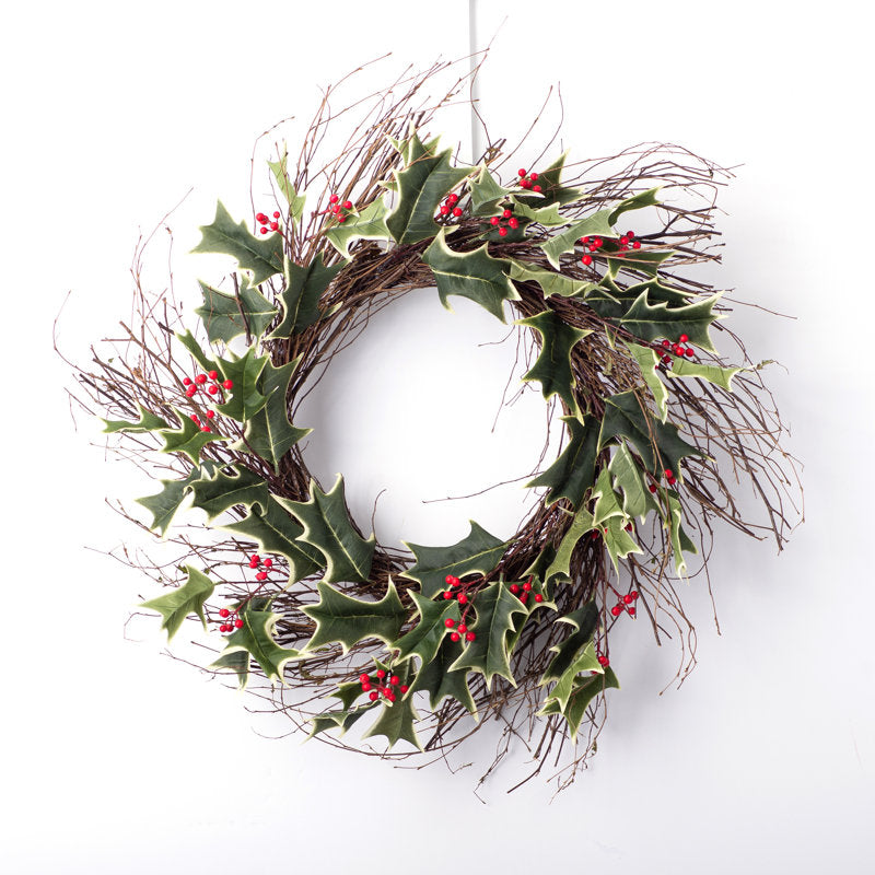 Birch Christmas wreath with berries