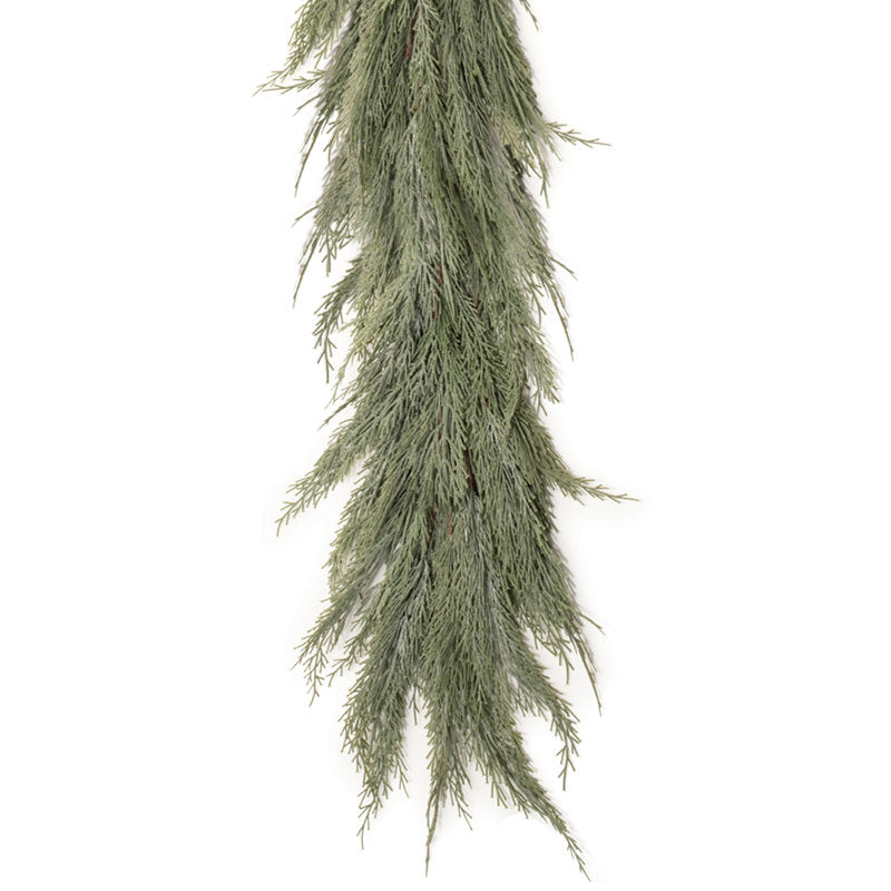 9 ft Green Pre-Lit Artificial Pine Christmas Garland framing a front door