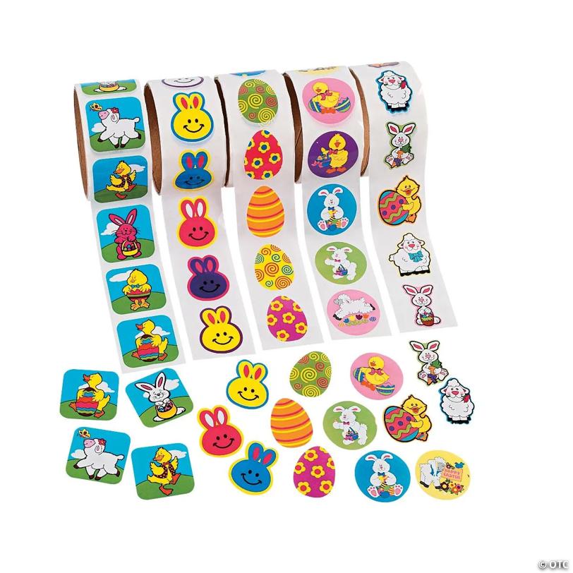 Vibrant Easter Roll Sticker Assortment - 500 Pc. for Crafts and Fun | USA Decoration®