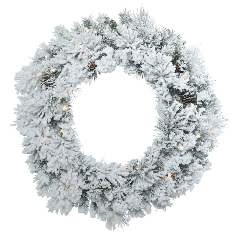Flocked Christmas wreath