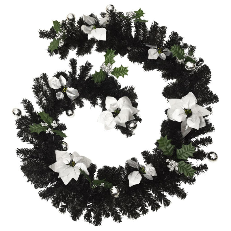 6 ft Pre-Lit Christmas Garland framing a front door