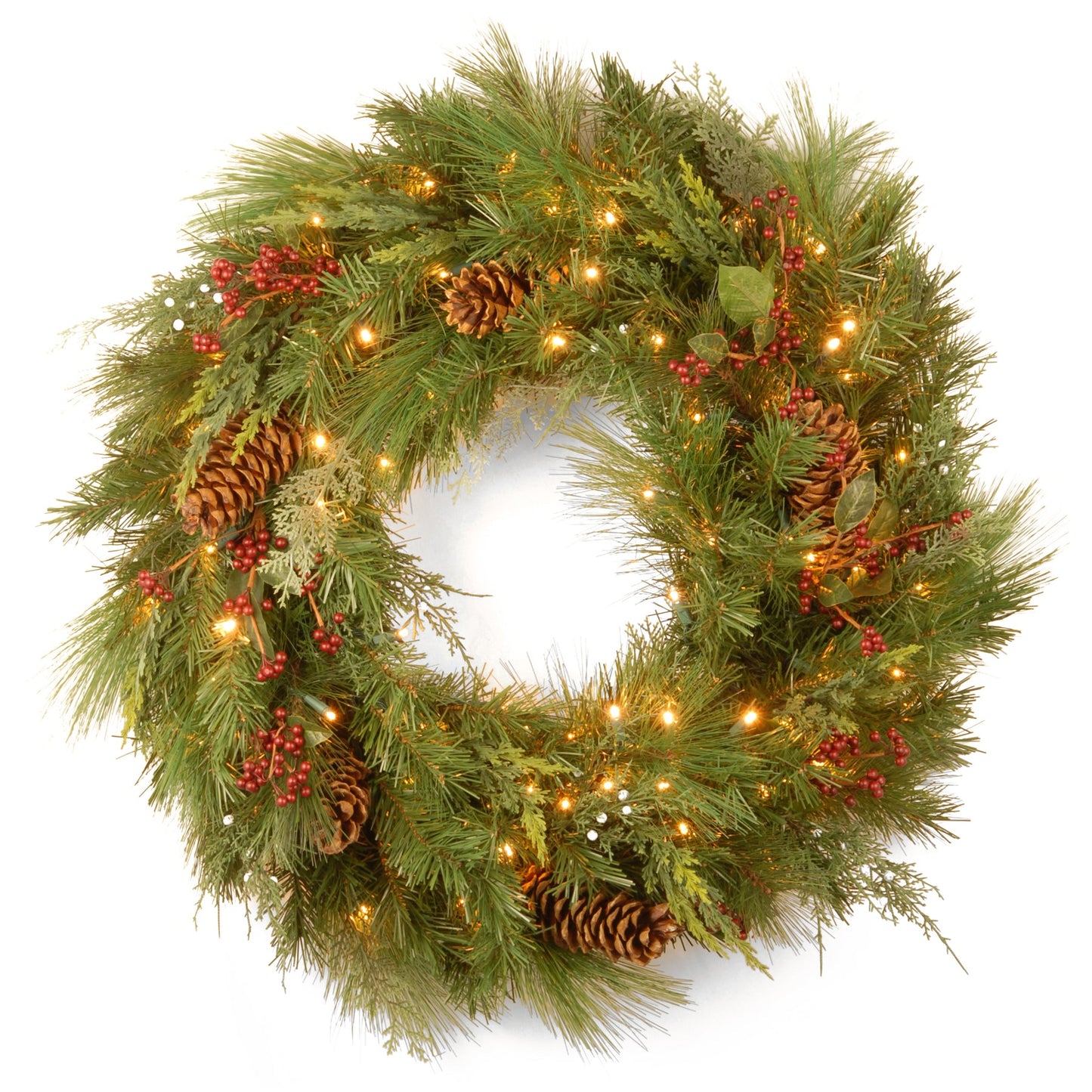 30 in. Pre-Lit Vienna Waltz Decorated Wreath with LED Lights | USA Decoration®