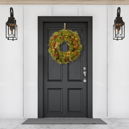 30 in. Pre-Lit Vienna Waltz Decorated Wreath with LED Lights | USA Decoration®
