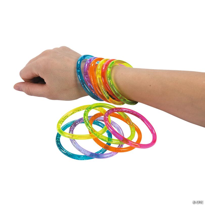 Water Glitter Bracelets - 12 Pc.