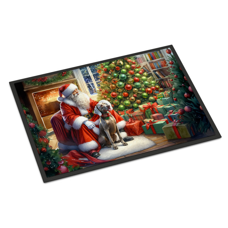 Weimaraner and Santa Claus Doormat