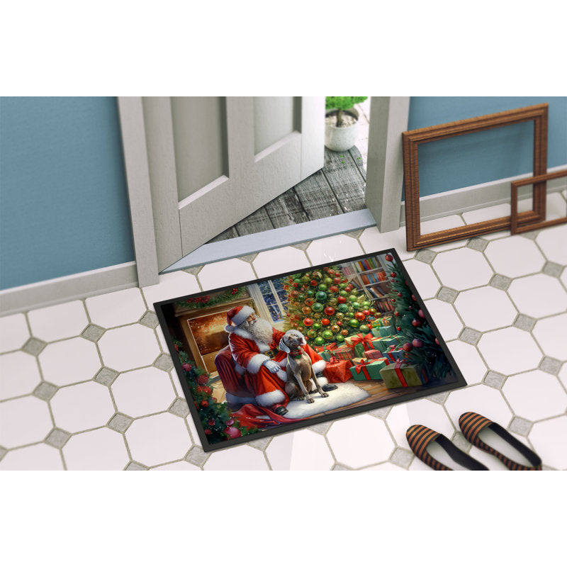 Weimaraner and Santa Claus Doormat