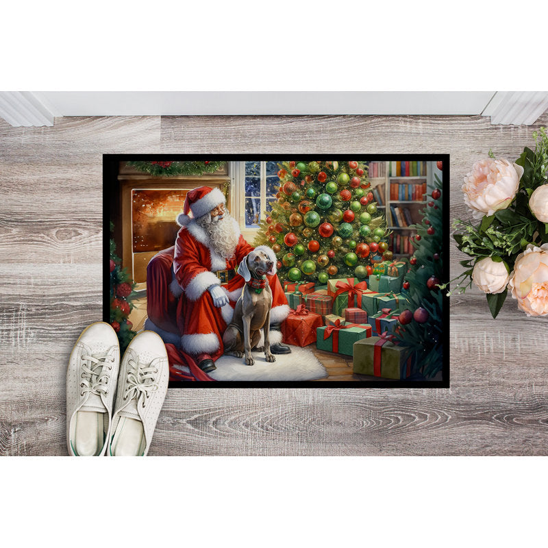 Weimaraner and Santa Claus Doormat