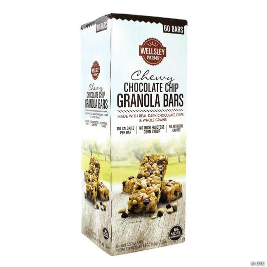 Wellsley Farms Chewy Chocolate Chip Granola Bars, .88 oz, 60 Count
