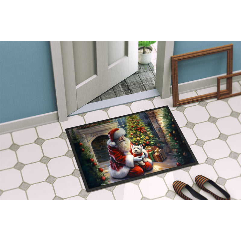 Westie and Santa Claus Doormat