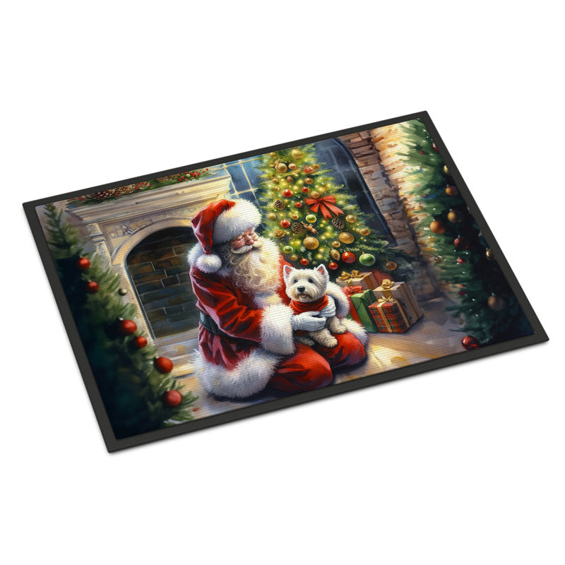 Westie and Santa Claus Doormat