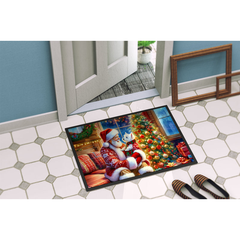 Westie and Santa Claus Doormat