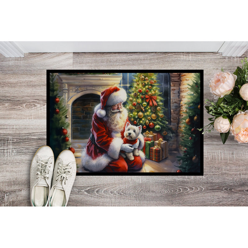 Westie and Santa Claus Doormat
