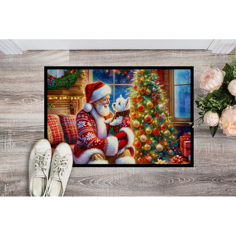 Westie and Santa Claus Doormat
