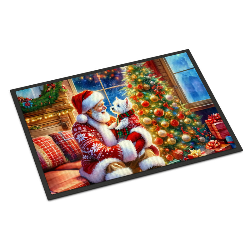 Westie and Santa Claus Doormat