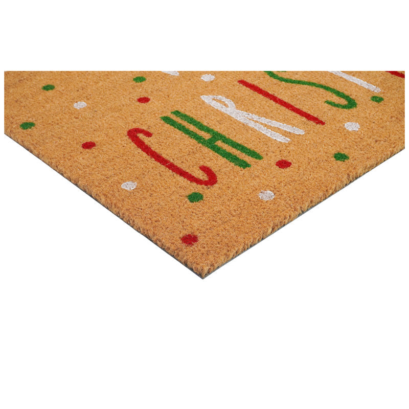 White Festive Merry Christmas Doormat,24"x36"