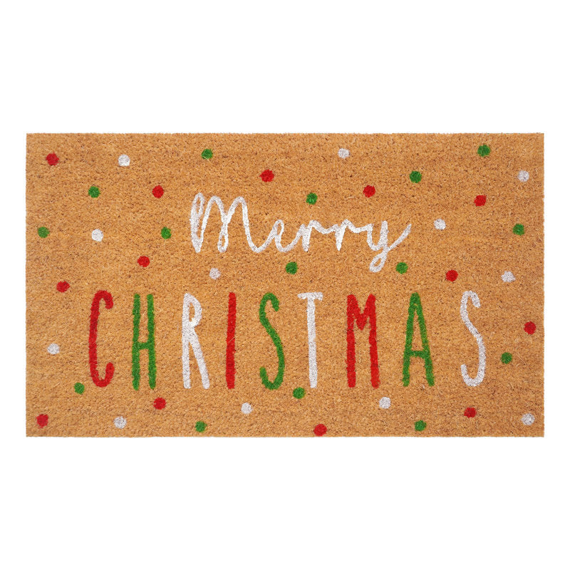 White Festive Merry Christmas Doormat,24"x36"