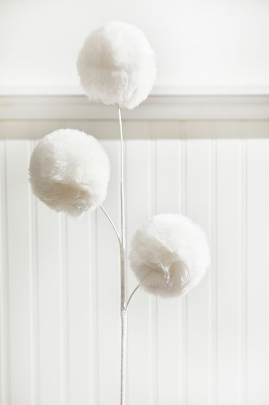 White Faux Fur Spray 29 Inch Christmas Decoration