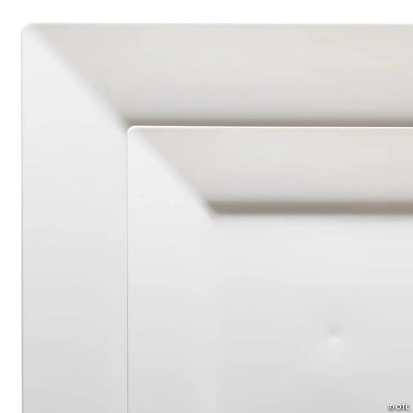 White Square Plastic Plates Dinnerware Value Set - 20 Dinner Plates + 20 Salad Plates | USA Decoration®