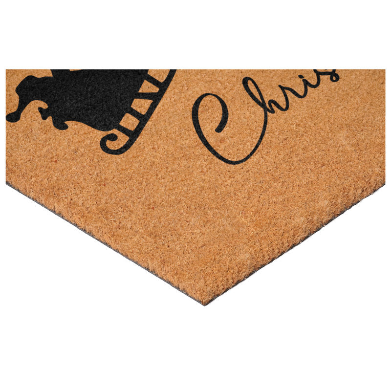 White Welcome Bow Doormat, 17" x 29"