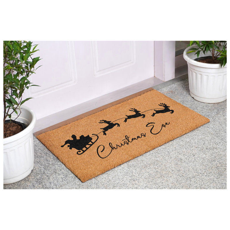 White Welcome Bow Doormat, 17" x 29"
