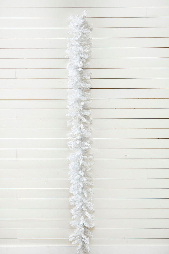 9' x 12" White Crystal Spruce Garland Elegant Frosted Greenery for Holiday & Winter Decor