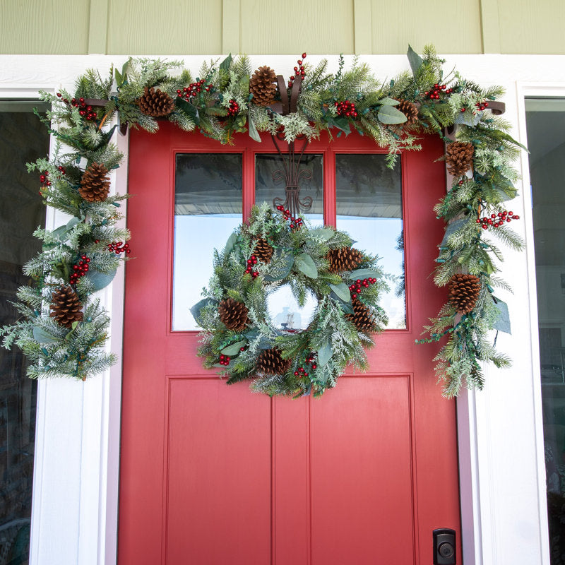 Christmas Wreath hanging on a front door