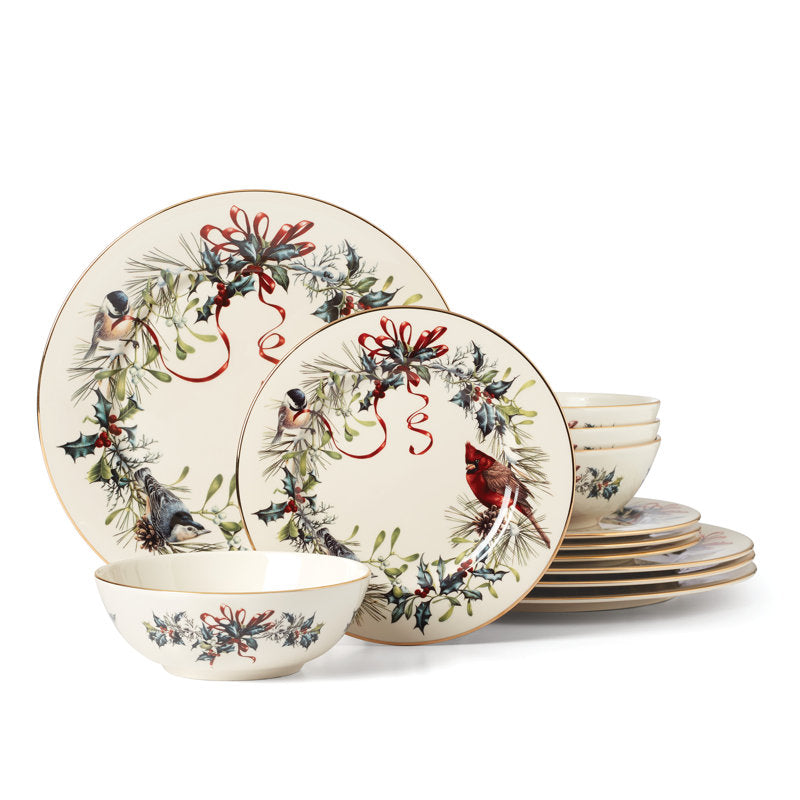 Winter Greetings 12-Piece Dinnerware Set