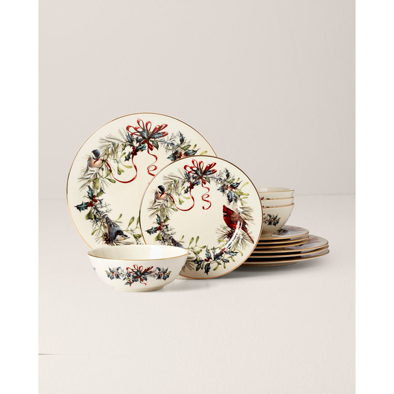 Winter Greetings 12-Piece Dinnerware Set