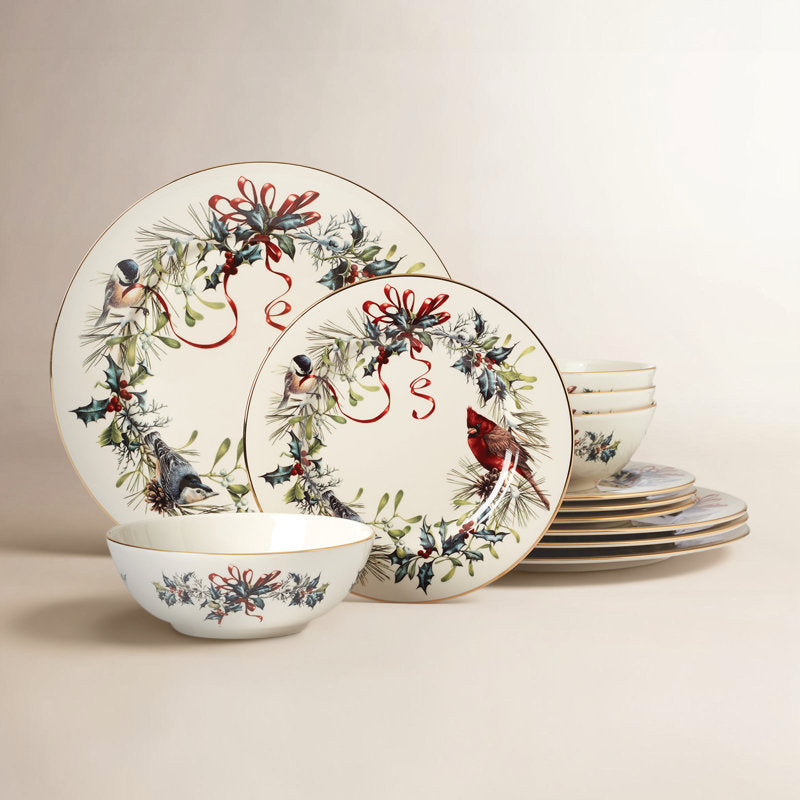 Winter Greetings 12-Piece Dinnerware Set