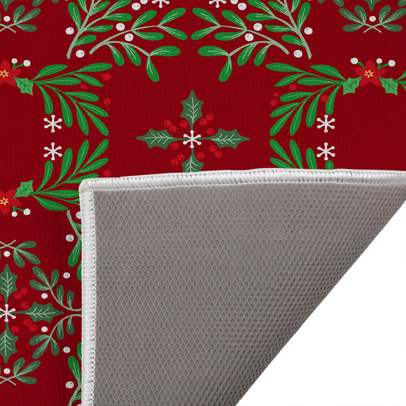 Winter Mistletoe Holiday Bath Mat