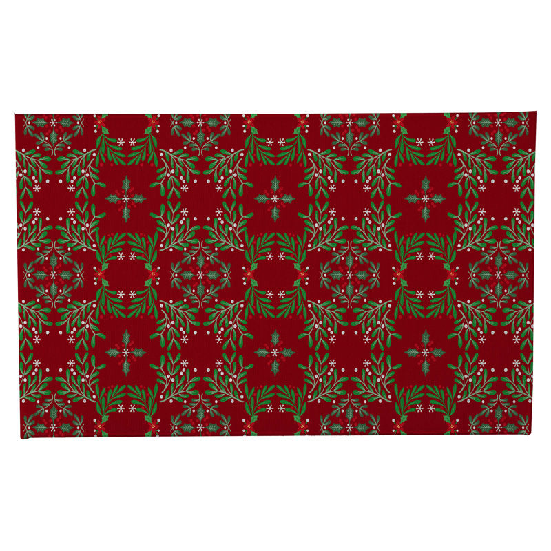 Winter Mistletoe Holiday Bath Mat