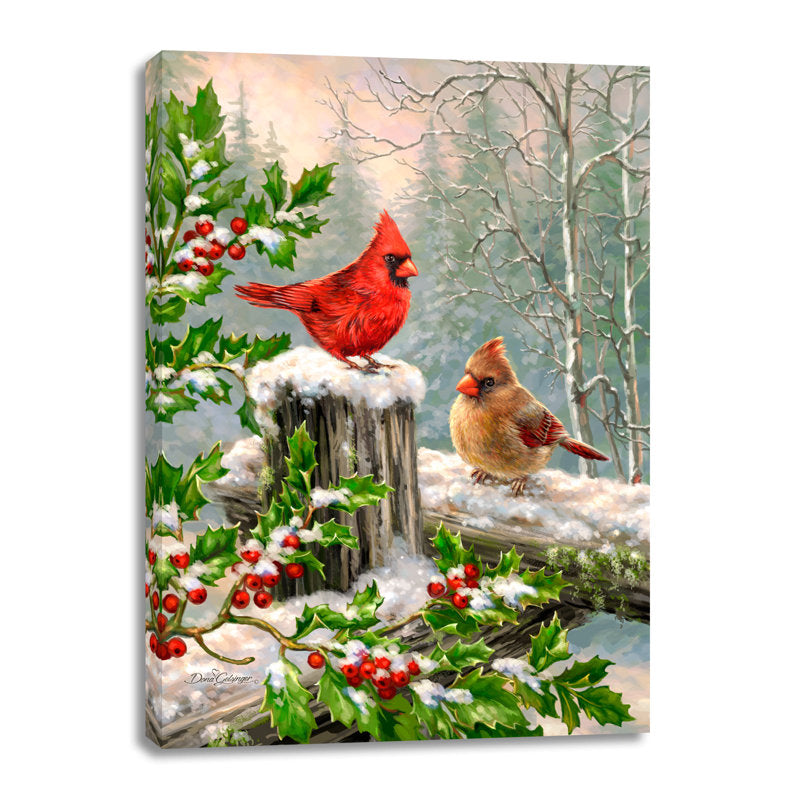 Winter Visitors Canvas Wall Art