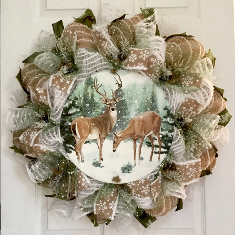 Christmas Wreath hanging on a front door