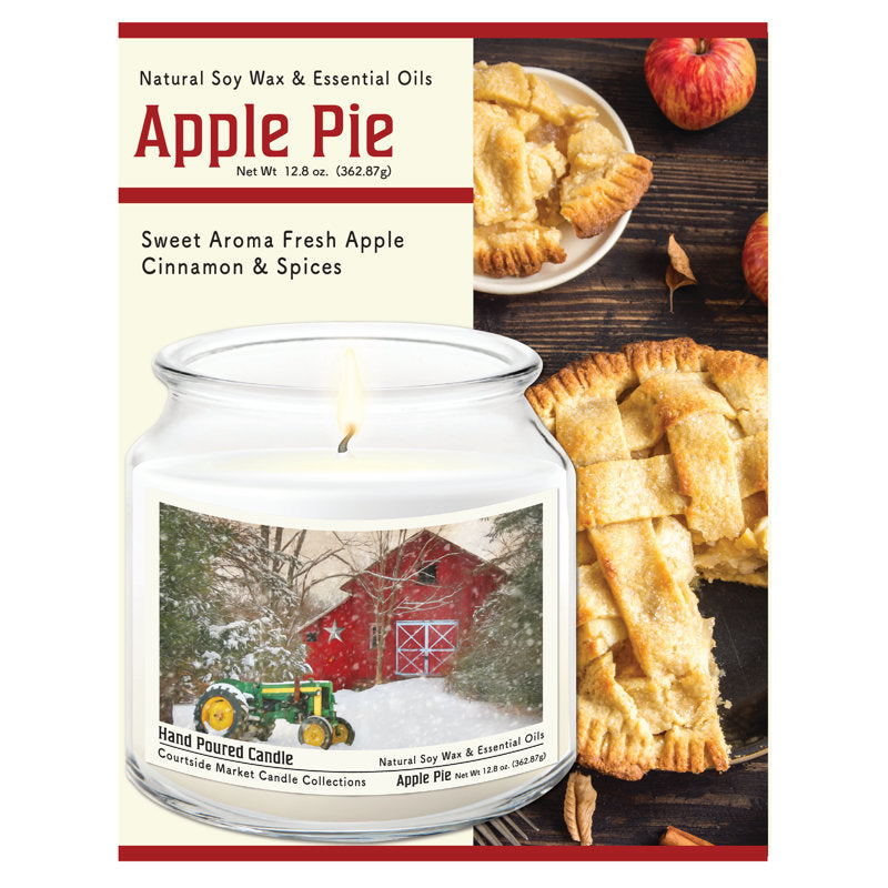 Winter at the Barn 14 oz Candle Glass Jar with Brushed Silver Metal Lid