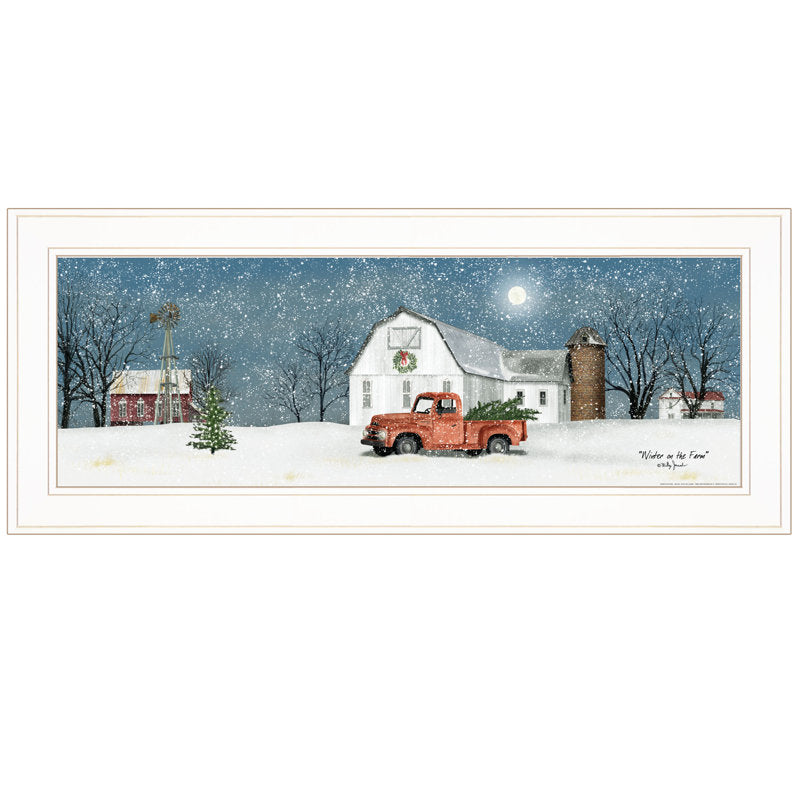 Winter on The Farm Framed Wall Art for Living Room, Home Wall Decor Framed Print by Billy Jacobs