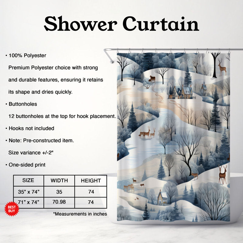 Wintry Escape - Premium Shower Curtain