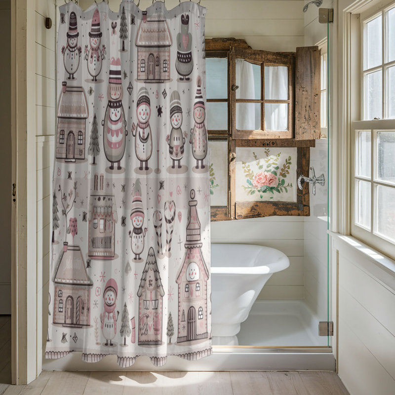 Wintry Snow Concept - Premium Shower Curtain