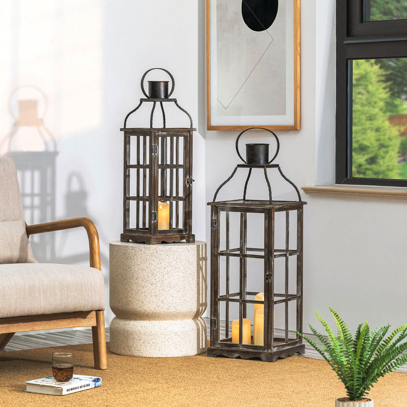 Wood and Metal Tabletop Lantern