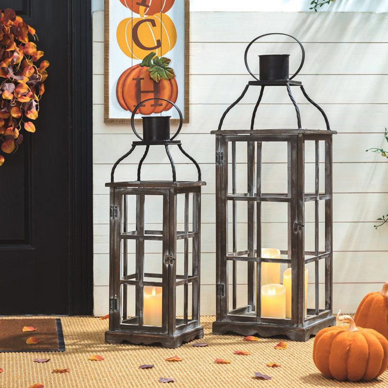 Wood and Metal Tabletop Lantern