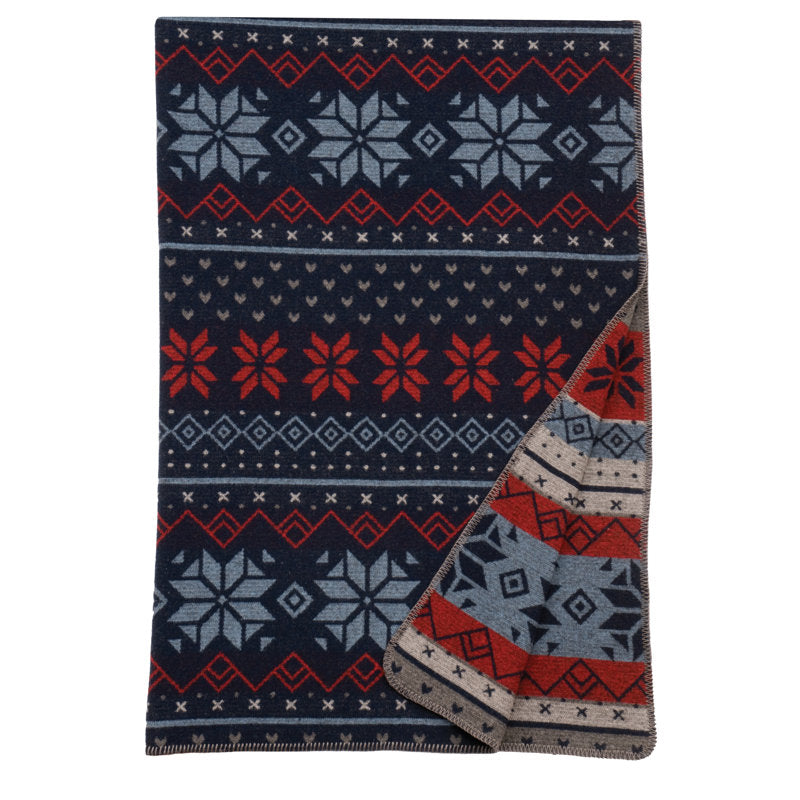 Wooded River Nordic - Throw - 60x72, Scandinavian Wool Blanket for Living Room and Winter Decor